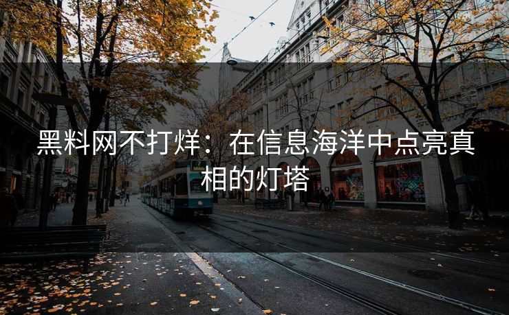 黑料网不打烊：在信息海洋中点亮真相的灯塔