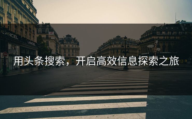 用头条搜索，开启高效信息探索之旅