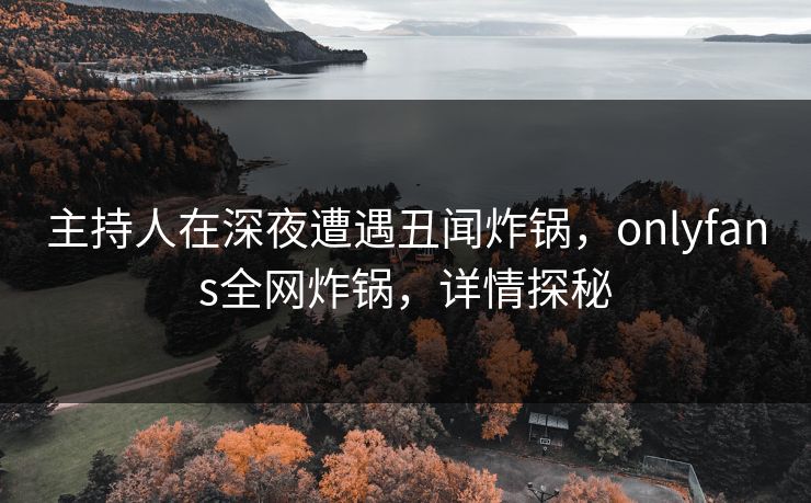 主持人在深夜遭遇丑闻炸锅，onlyfans全网炸锅，详情探秘