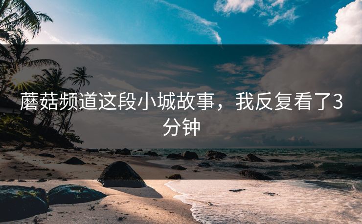 蘑菇频道这段小城故事，我反复看了3分钟